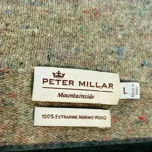 Peter Millar 100% Extrafine Merino Wool Pullover Green Sweater Size L - Picture 4 of 6
